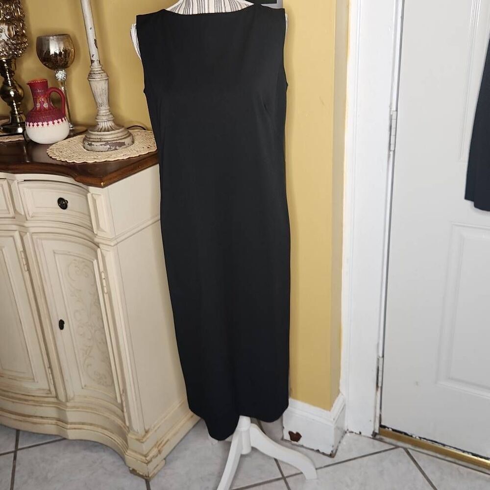 Jones & co stretch black sheath dress women's size 10